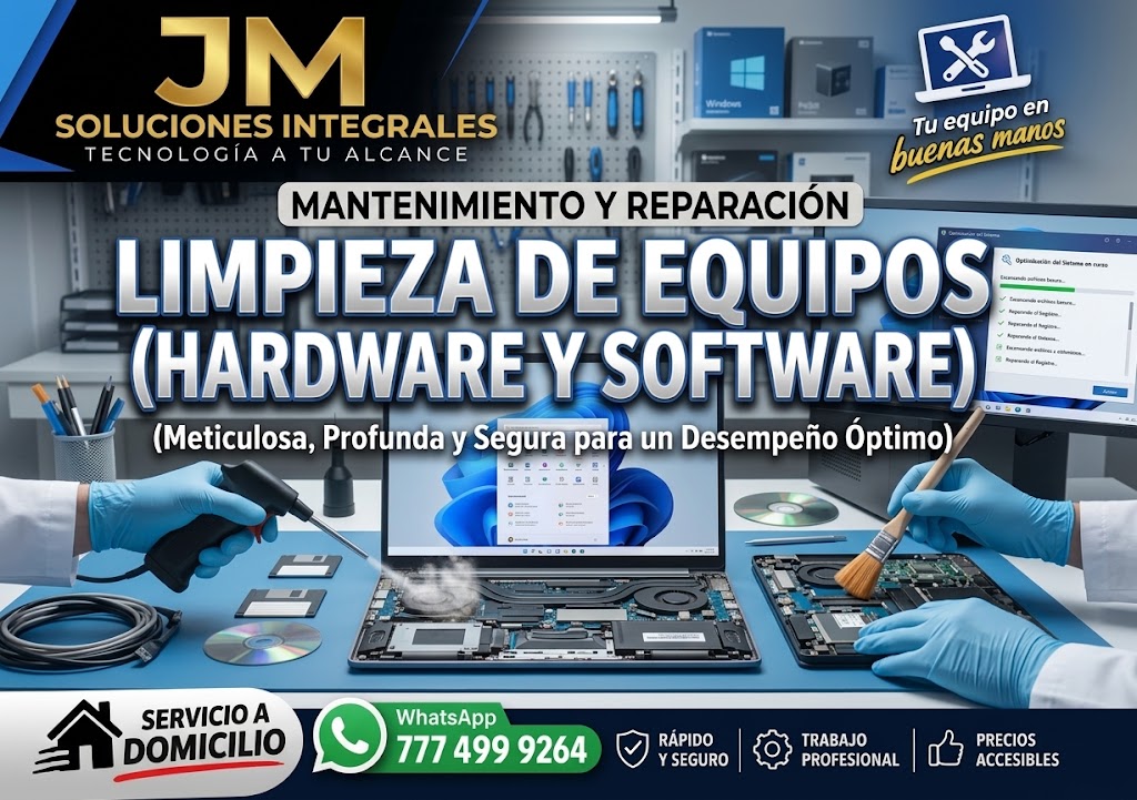 Limpieza de equipos (hardware y software)